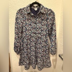 Floral Kids Dress - Blue and White